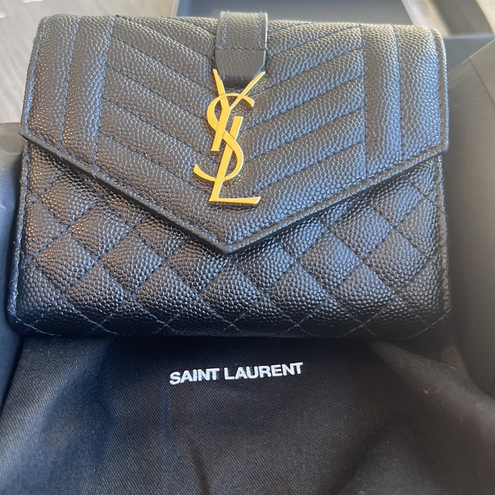 *BRAND NEW YSL ENVELOPE COMPACT TRI FOLD WALLET